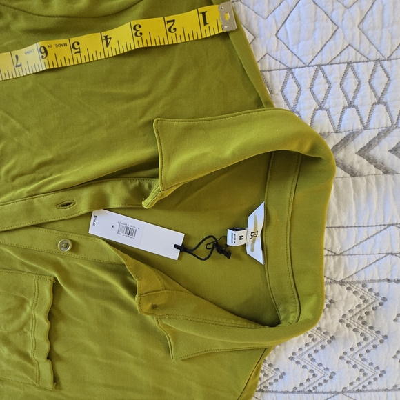 Banana Republic Peridot Green Shirtdress Long Sleeve Size M NWOT - Picture 7 of 8